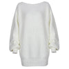 Sexy Wrap Hip Sweater Dresses Women Loose Korean Casual Knitted Dress Autumn Winter Lantern Sleeve Comfortable Female Short Gown