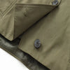 Women's Hooded Short Trench Coat in Olive Green, Brown, and Black, Double-Breasted with Pocket Details, Casual Jacket