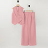 Women Pant Sets Irregular Buttons Vests Wide Leg Trouser Pant Suits Stylish Elegant 2pcs Outfit Streetwear Office Tops