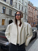 Urban Solid Pu Leather Women Jacket Street Stand Collar Long Sleeve Female Outwear Autumn Winter Lady Streetwear