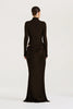 Autumn Long Sleeve Sexy Maxi Dress Women Hollow Out Turtleneck Ruched Bodycon Club Party Long Dresses Female