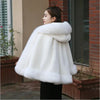 Black Fur Coat Women's Winter Shawl Cape Style Short Imitation Fox Fur Thick Hooded Windbreaker Female Warm Faux Fur Cloak