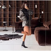 Women Zebra Print Faux Fur Coat Shorts Set Lapel collar Long Sleeve Jacket Shorts Set for Women Winter Warm Matching Outfits