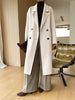 Notch Lapel Wool Coat Drop-Shoulder Women 100% Wool Loose Overcoat Double-Layers Autumn Winter Long Jacket Thick Trench Coat #24