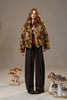 Women's Winter Down Jacket, Retro Floral Embroidery Stand Collar Puffer Coat, Romantic Thick Warm Padded Top