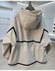 European Goods Ribbon Stitching Contrast Jacket Women's Spring and Autumn Leisure Loose Slim Short Trench Coat