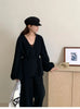 Sweater Set Women's Loose Outer Wear Lazy Style Winter Lace-up Knitted Jacket Cardigan Wide-leg Pants Two-piece Set