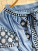 Women's Dress Spring Vintage Embroidery Lace-up O-Neck Versatile Loose Bandage Waist A-line Mid-length Vestidos DS354