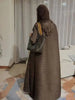 Solid Color Cardigan Long Robe Folded Windbreaker For Women Loose Casual Coffee Long Coat 2DB2952