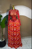 Women Paisley Printed Big Swing Ruffles A-line Mesh Maxi Dress Parties Vacation Education Long Dresses Vestidos