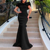 Elegant Women Long Evening Dresses Ruched Off Shoulder Slim Bodycon Mermiad White Dress Formal Party Wedding Guest Gown