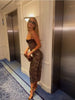Leopard Prints Sequins Patchwork Lace Women Dresses Camisoles Hip Wrap Skinny Sexy Club Party Outfits Female