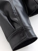 Women Black Short Faux Leather Trench Coat Long Sleeve Lapel Jacket With Belt Vintage Lady Motorcycle Jacket Outwear