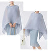 Pleated Shawl Coat For Women Slash Neck Solid Color Headcloth Scarf Versatile Coats Spring 2Z2603
