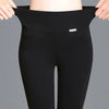 Spring Korean Black High Waisted Elastic Leg Pencil Pants Women's Solid Pockets Versatile Casual Straight Trousers