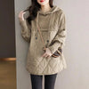 Down Cotton Jacket Comfortable Elegant Loose Women's Winter Parka Hooded Splicing Appear Thin Female Knitting Jacket