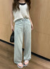 Women Blue Baggy Plaid Jeans Vintage Y2k Cowboy Pants Harajuku Aesthetic Denim Trousers Trashy Japanese 2000s Style Clothes