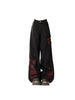 Women's Baggy Butterfly Jeans Vintage 90s Aesthetic Cowboy Pants Harajuku Oversize Denim Trousers Y2k 2000s Black Gothic Clothes