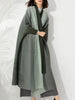 Gradient Pleated Trench Coat For Women Bat Sleeve Scarf Collar Long Windbreaker Female Clothing 2DA2148