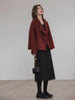 100% Pure Wool Short Coat Women Woolen Jacket Cropped Warm Relaxed Fit Chic Office Commuter Winter Outerwear