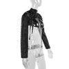 Punk Faux Leather Cropped Jacket Women Spring Streetwear Sexy Slim Fit Rivet PU Blouse Top