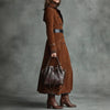 Ropa Elegante Mujer Autumn Winter Lapel Western Style Jacket Women's Long Windbreaker Jacket Capotto Donna Manteaux