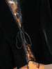 Lace Mesh Stitching Black Gold Velvet Suit Jacket Women Blazer