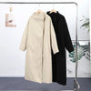 Chic Stand Collar Long Woolen Coats Women Loose Puff Sleeve Single Breasted Solid Warm Overcoat Autumn Winter Lady Outwear