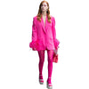 Women's Sparkle Diamond Blazers Coat Female Streetwear Long Sleeve Casual Spliced Feather Chic Suit Coats