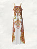 Four Seasons Colorful Paisley Floral Pattern Print vacation style women's dress