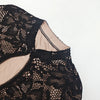 Hollow Out Long Sleeve Cocktail Dress for Women Winter Stand Collar Club Party Dresses Lace Elegant Dresses
