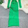 Brand Autumn Knitted Long Dress Women Y2K Embroidery Long Sleeve Bodycon Sweater Dress Streetwear Robe