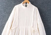 Spring Women Japanese Small Fresh Lace Collar Embroidery Solid Color Dress