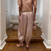 Loose Satin Lantern Pants High Waist Elastic Crepe Loose Bloomers Elegant Long High Waist Trousers Women
