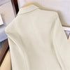 Korean Profession Office Lady Blazer Double-Breasted Metal Buttons Suit Jacket All-Match Temperament Spring Outwear