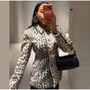 Leopard Printed Faux Fur Women's Coats Slim Lapel Single Breasted Full Sleeve Coat Autumn Winter Lady Warm Jacket