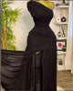 Women One Shoulder Skew Neck High Split Pleated Hem Bodycon Long Maxi Dress Evening Sexy Club Party Long Maxi Dresses
