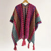 Loose Tassel Jumper Scarf Spring Knitting Pullover Inrregular Ponchos Elegant Cloak Coat Lady Sweater Autumn Winter Tops