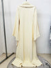 High Street Designer Party vestido Women's Flare Sleeve Scarf Pearls Beaded Maxi Long Dress