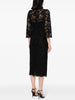 High Street Stylish Designer Women's Beaded Diamond Long Sleeve Slim Water-Soluble Lace Dress