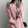 Suit Coat 2 Piece Set Women Blazer Jacket Straight Pants Ensemble Single Breasted Turn Down Collar Trousers Office Lady Outfits