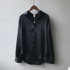 Women Long Sleeve Loose Office Shirts Spring Simple Satin Blouse Vintage Top Dress Shirt Casual Woman Overshirt Clothing