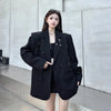 Korean High-Quality Women Blazer Autumn V-neck Loose Long Sleeve Temperament Casual Blazers Jackets Female Outerwear