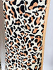 High Street Designer Suit Set Women's Single Button Leopard Printed Color Block Blazer Flare Pants Suit