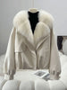 Winter Foreign Style Niche Beige Fur Collar Short Cotton Clothes Women's Loose Versatile and Thin Coat Coat