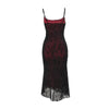 Vintage Elegant Goth Dress Women Sexy Streetwear Fairy Grunge Aesthetic Cross Pattern Spaghetti Strap Party Dress Female