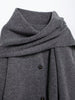Women Elegant Knitted Cardigan Coats With Scarf Single Breasted Long Sleeve Jackets High Street Lady Chic Outerwear