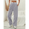 Women's Pants High Waist Webbing Loose Women's Wide Leg Pants Solid Colour Casual Female Pants Autumn Daily Wear