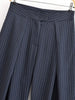 Stripe Pleated Wide Leg Pants For Women Elegant Pockets High Waist Long Trousers Autumn Lady High Street Chic Pants