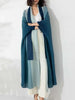 Gradient Pleated Trench Coat For Women Bat Sleeve Scarf Collar Long Windbreaker Female Clothing 2DA2148